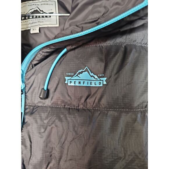 Penfield Black Puffer Hooded Vest Jacket Zipper Closure Zippered Pockets XLarge - Picture 4 of 9